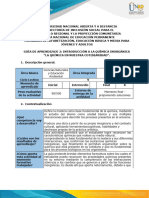 Guía de aprendizaje - Introducción a la química inorgánica La química en nuestra cotidianidad