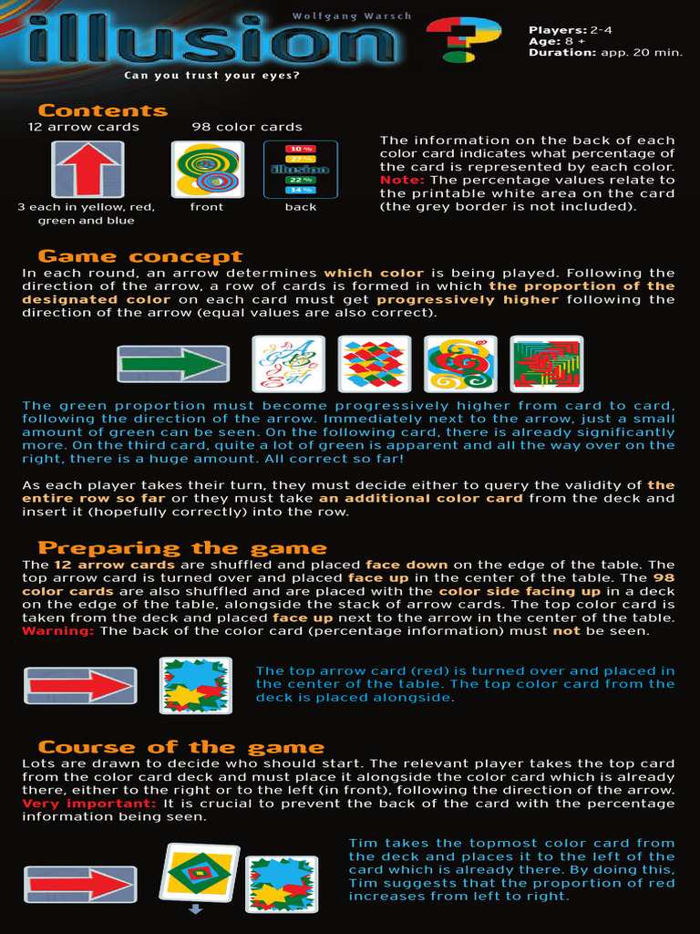Color Card Game Rules Explained | PDF