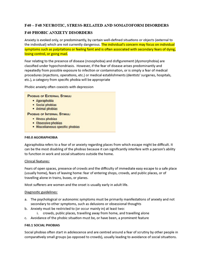 Phobic and Anxiety Disorders Overview | PDF | Obsessive–Compulsive ...
