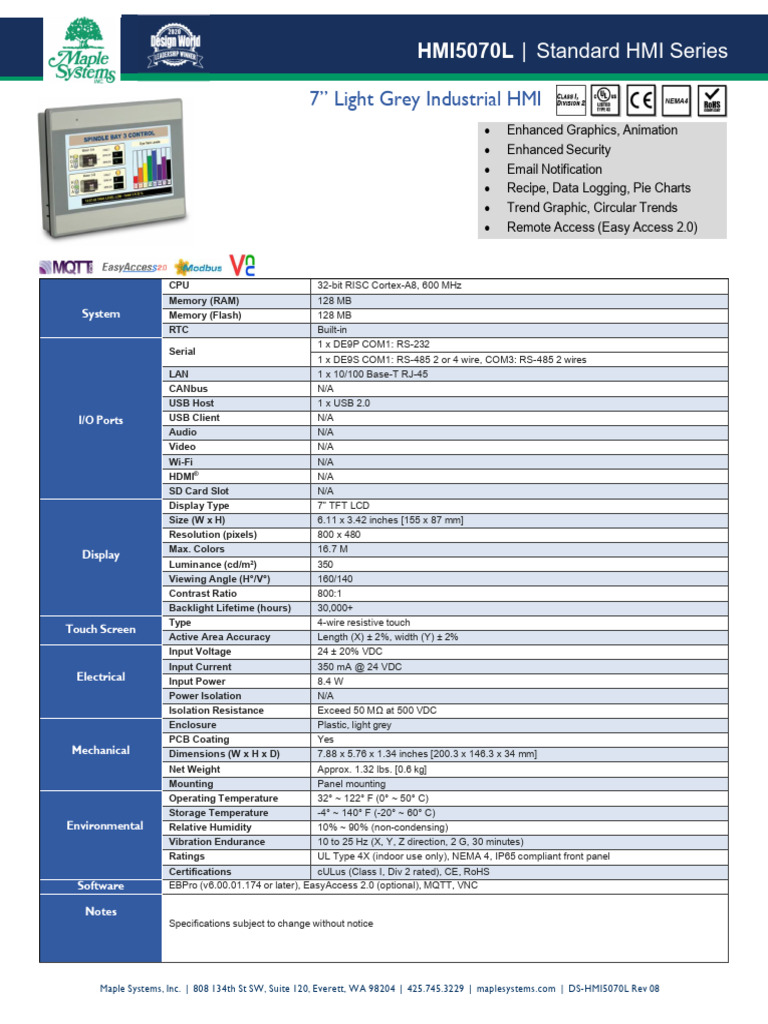Ds Hmi5070l | Download Free PDF | Programmable Logic Controller | User ...