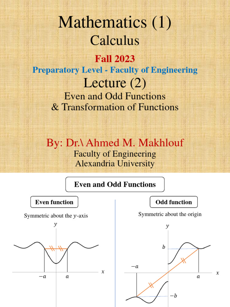 Even and Odd Functions Explained | PDF | Function (Mathematics ...