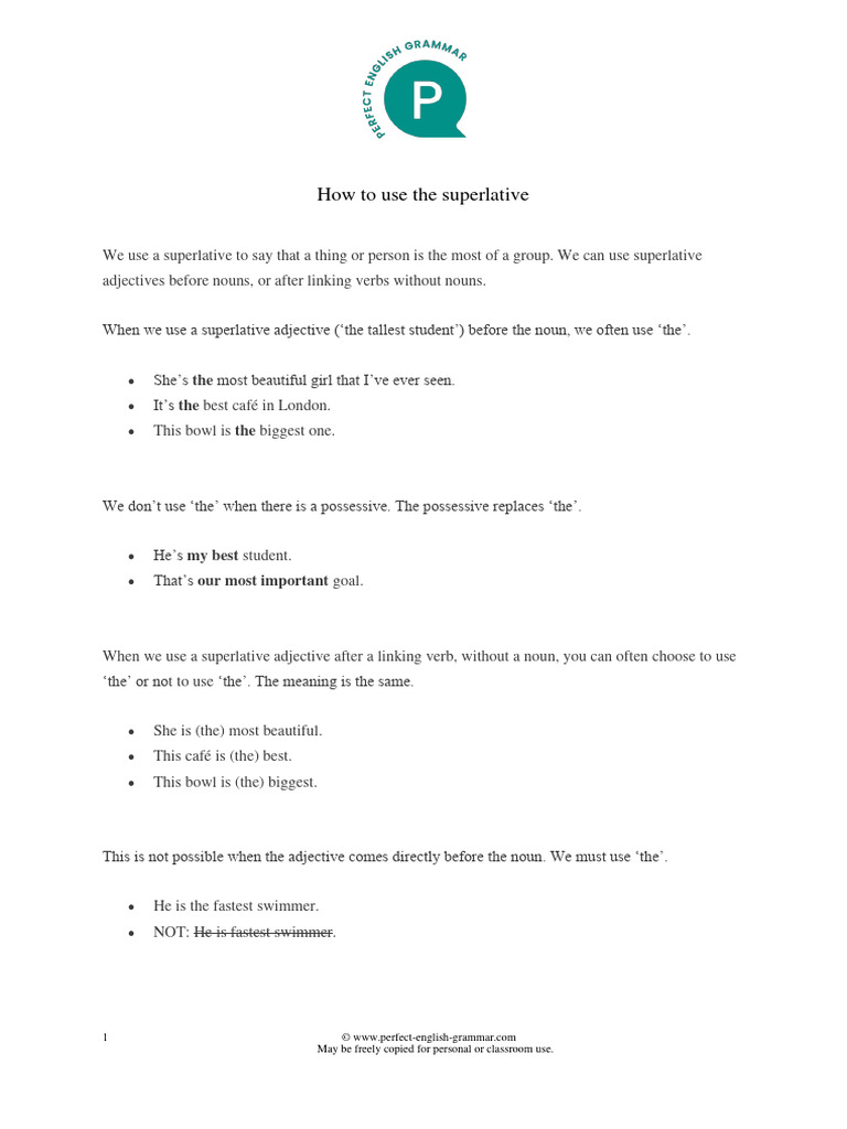 Peg superlative how to use pdf