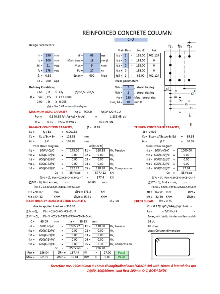 Reinforced Concrete Column Design | PDF | Structural Engineering ...