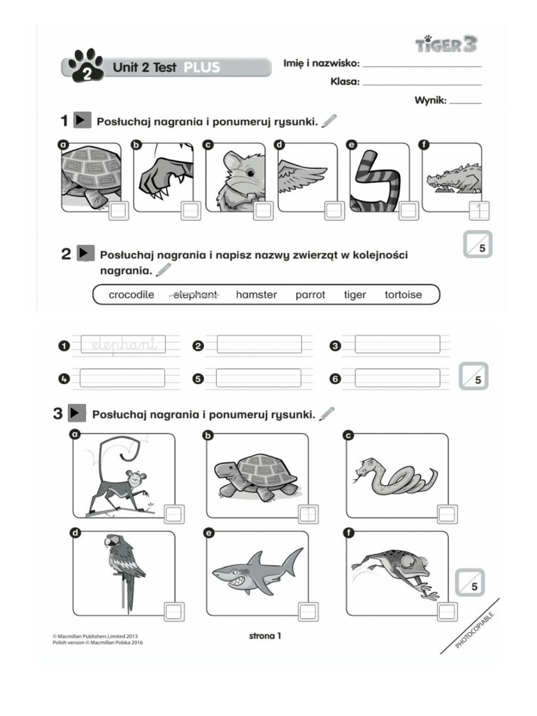 Tiger 3 Unit 2 Test Plus Pdf