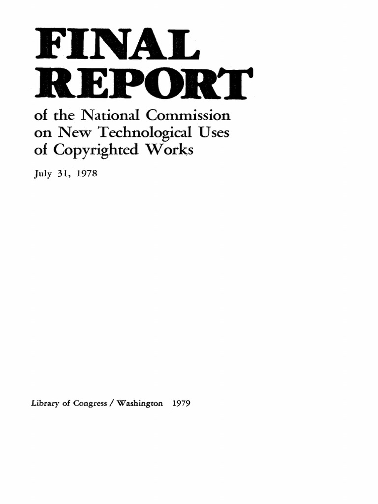 CONTU Compiled | PDF | Copyright | Justice