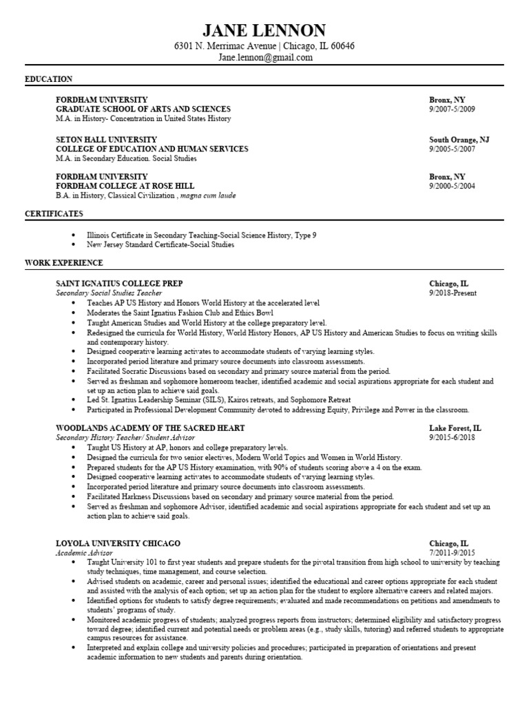 resume 2024 Download Free PDF Curriculum Teachers
