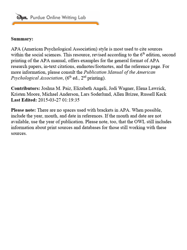 Summary psychological association 6 pdf digital object