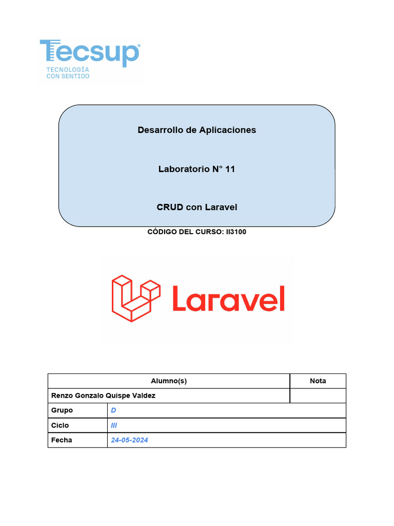 Laboratorio 11 crud con laravel pdf php hipertexto
