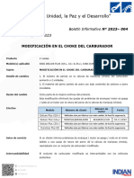 2023-004 Boletin Modificación en El Choke Del Carburador