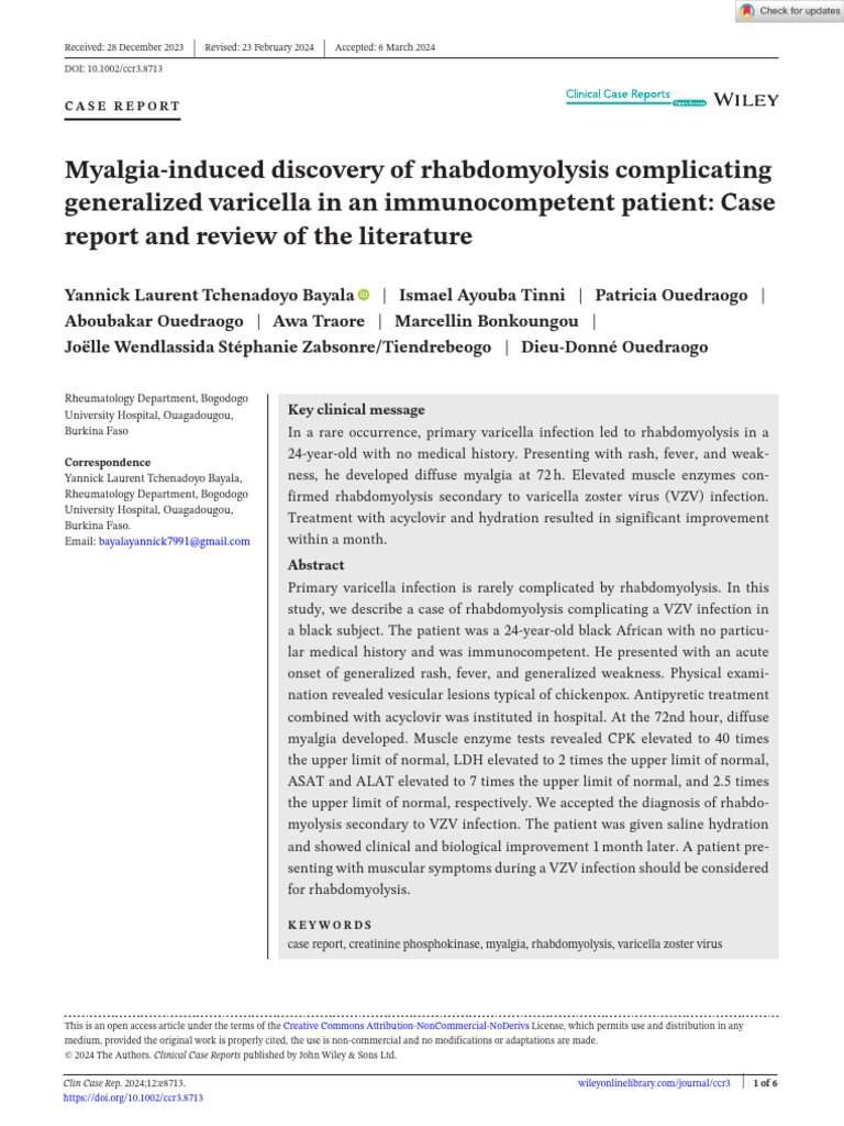 Clinical Case Reports 2024 Bayala Myalgia Induced Discovery of