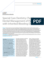 Dent Update 2013. Special Care Dentistry Part 1. Dental Management of Patients With Inherited Bleeding Disorders