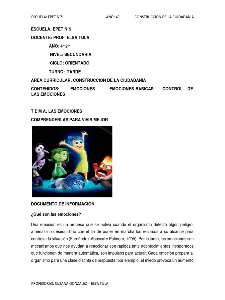 Control de Emociones en Secundaria | PDF | Las emociones | Aprendizaje