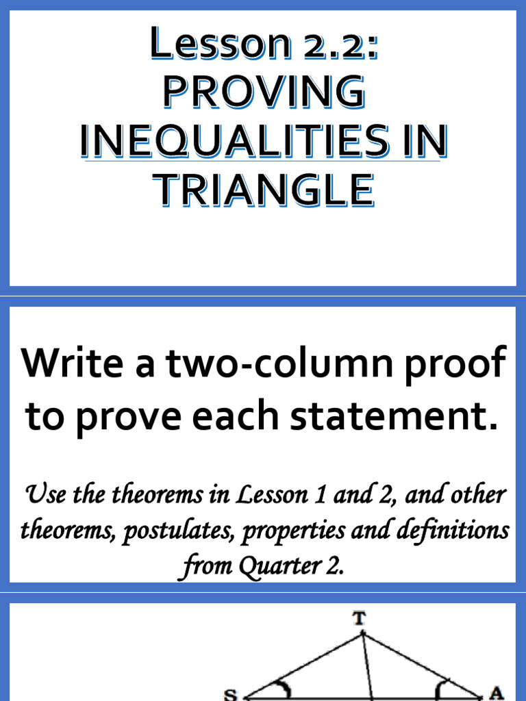 Triangle Inequality Theorem Proofs | PDF