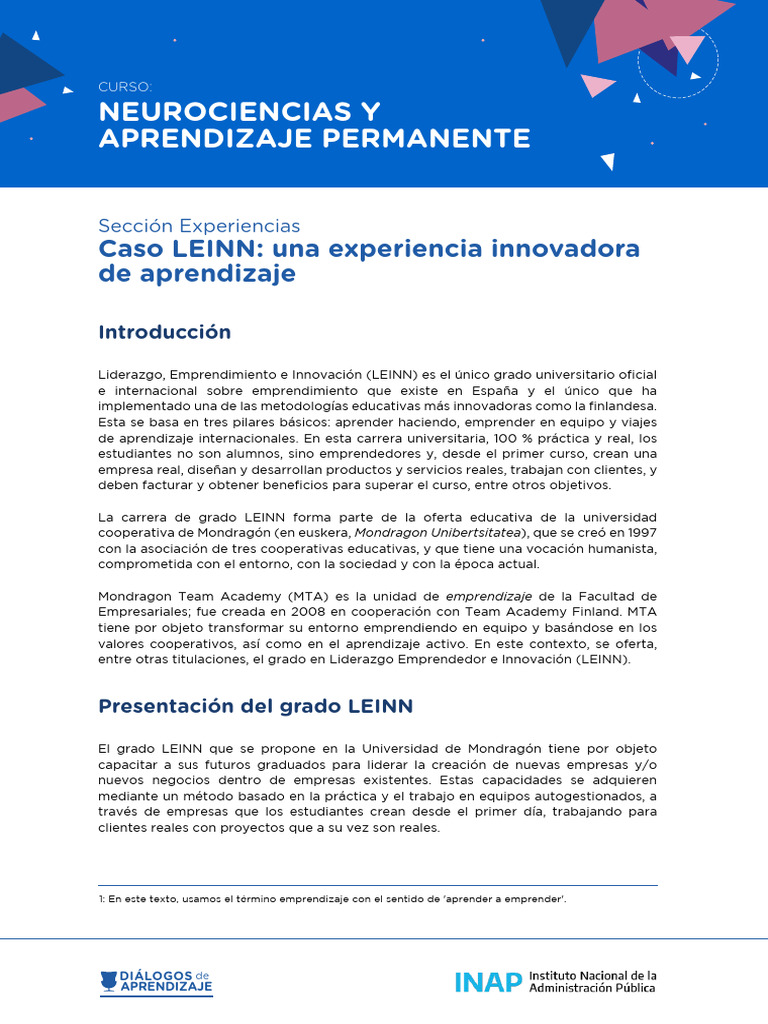 Grado LEINN: Emprendimiento Práctico en Equipo | PDF | Iniciativa ...