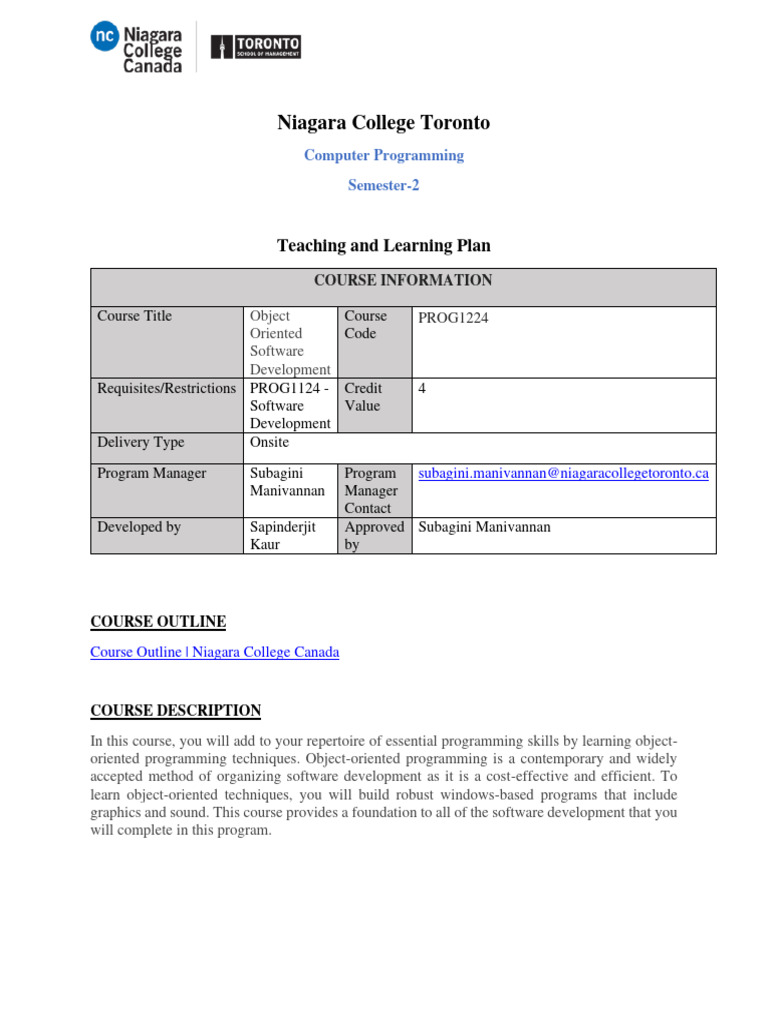 TLP - PROG1224 - Object Oriented Software Development-1 | PDF | Method ...