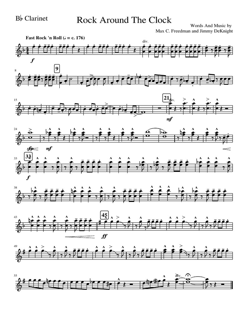 Rock Around The Clock: B Clarinet | PDF