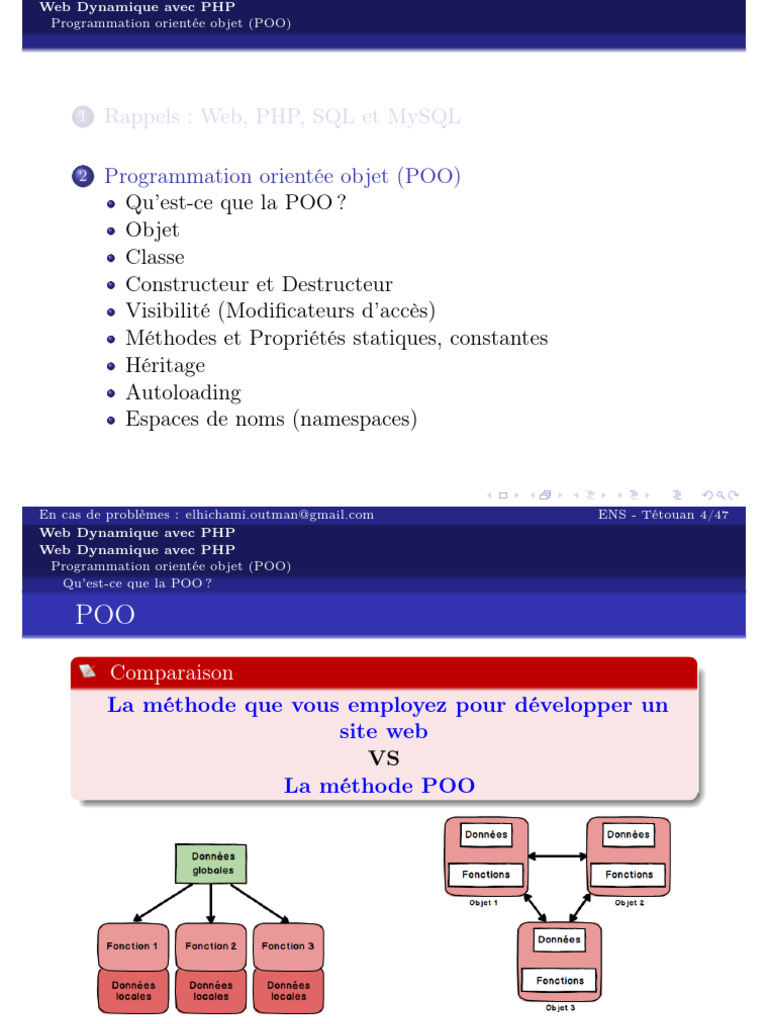 POO en PHP : Concepts et Exemples | PDF | Classe (informatique ...