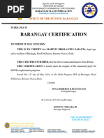 Barangay Indigency Form | PDF