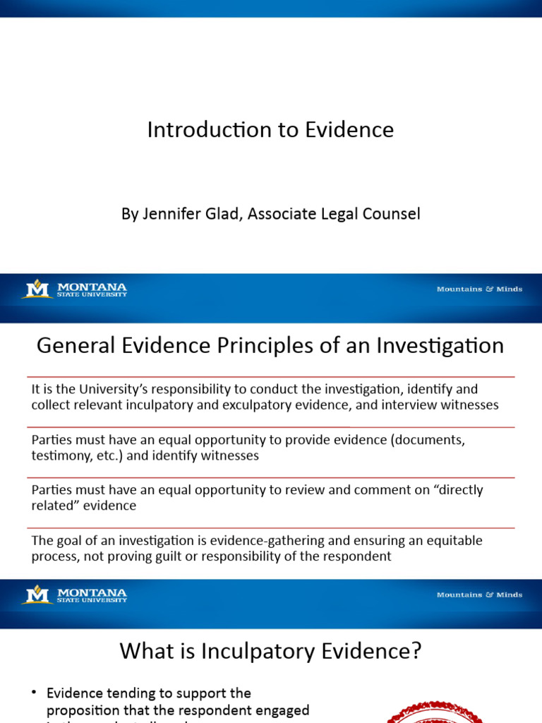 Understanding Evidence in Investigations | PDF | Evidence | Burden Of ...