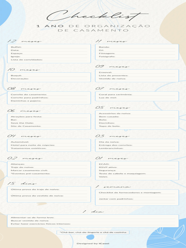 Checklist Completo para Casamento | PDF | Casamento