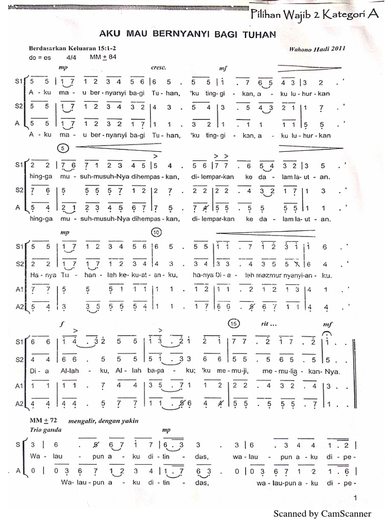 Aku Mau Bernyanyi Bagi Tuhan Ssa | PDF