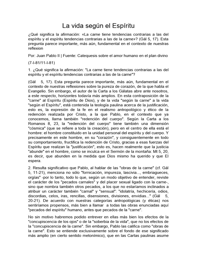 La Vida Según El Espíritu | PDF | Jesús | Pablo el apóstol