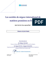 Les Sociétés de Négoce International de MP en France