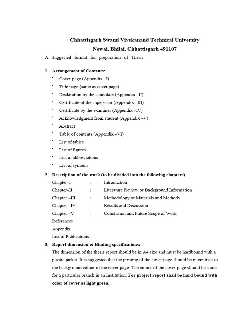 Format For Diploma Project Hard Bound Report | PDF | Thesis