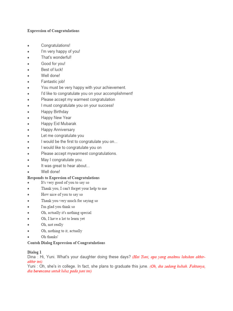 Expression of Congratulations | PDF | Home & Garden
