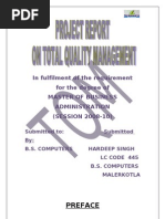 Download Project Report on Total Quality Management by Sorabh Dhawan SN73749941 doc pdf