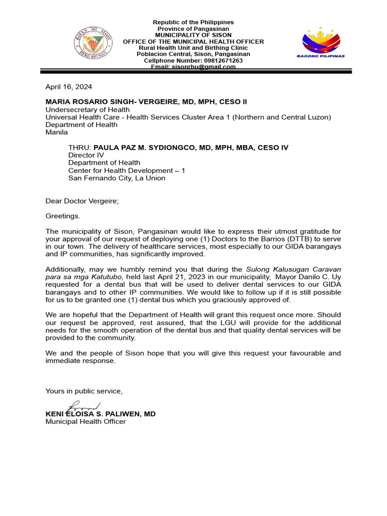 Request Letter Mobile Bus | PDF