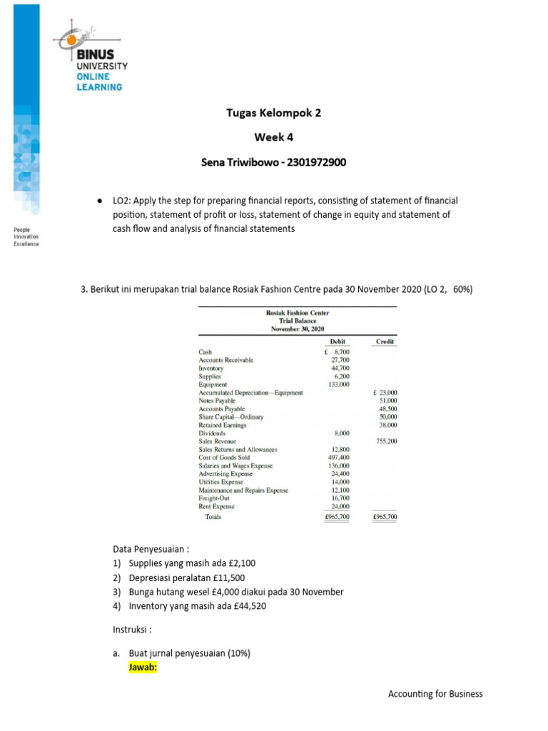 TK 2 Accounting Nomer 3 | PDF | Expense | Income Statement