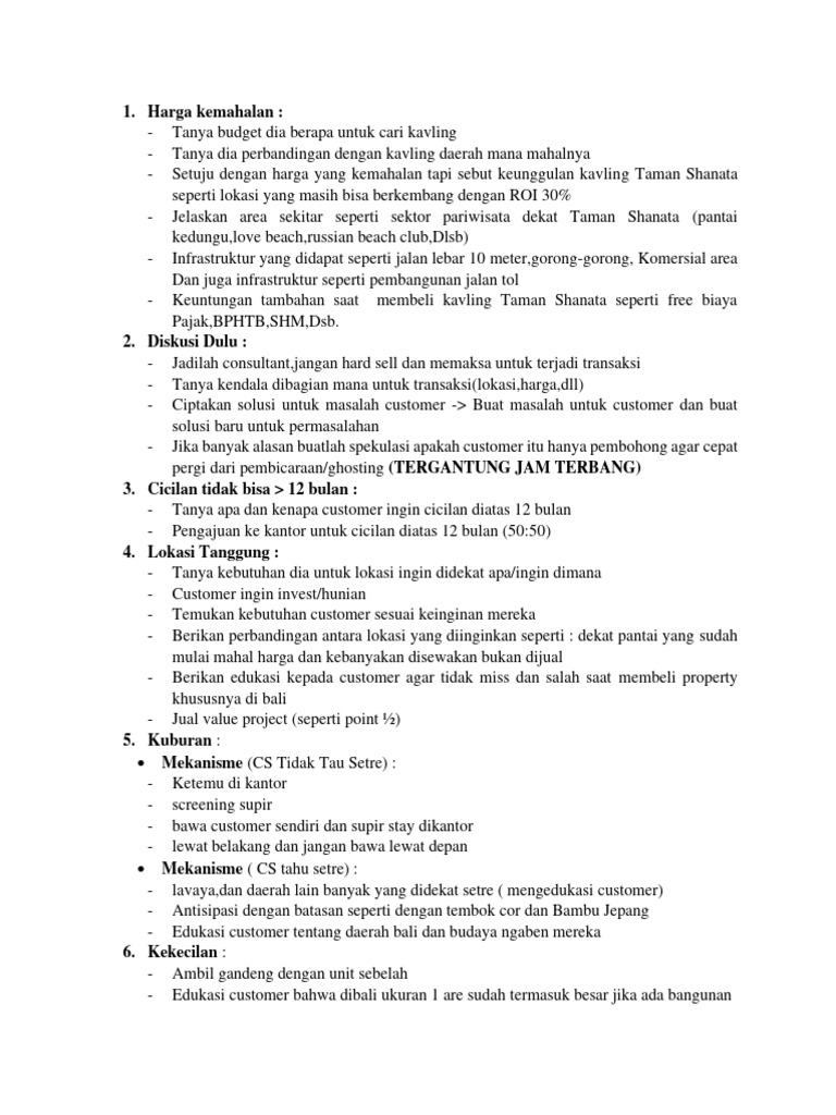 Strategi Jual Kavling Taman Shanata | PDF