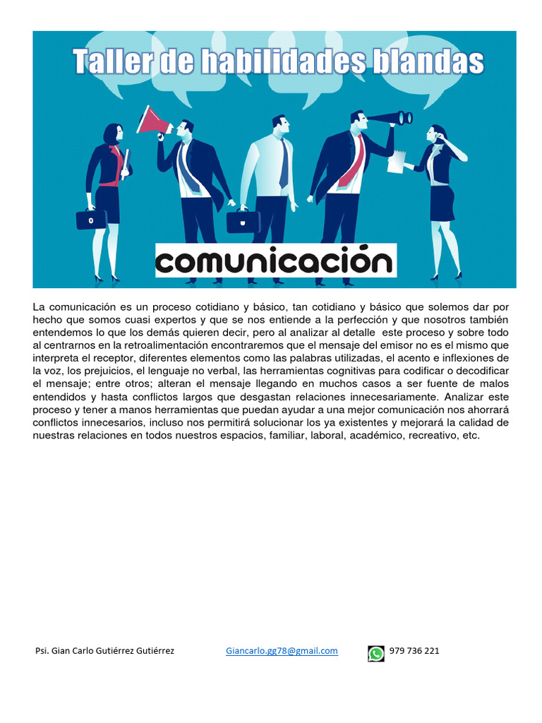 Taller Comunicación Efectiva | PDF | Crecimiento personal y profesional ...