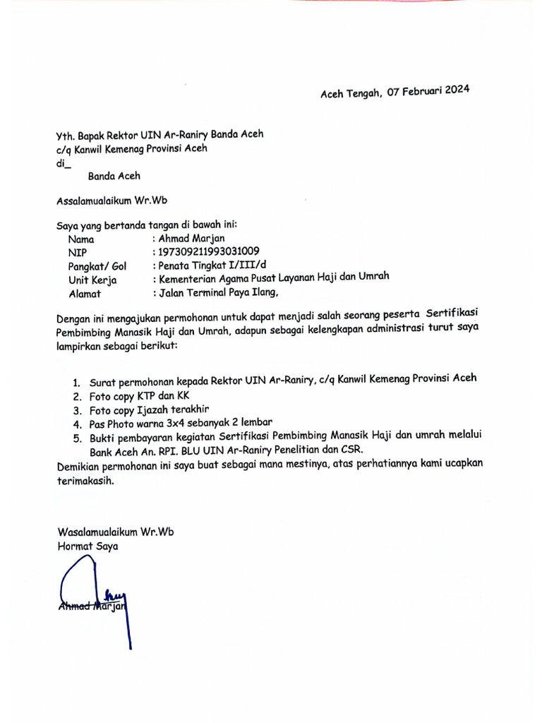 Surat Permohonan | PDF