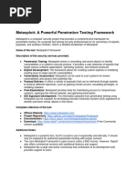 Metasploit: A Powerful Penetration Testing Framework