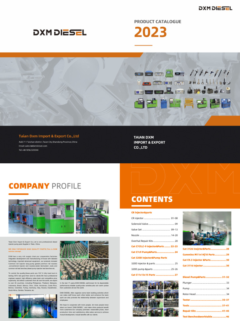 DXM Diesel Injector Parts Catalogue | PDF | Fuel Injection | Diesel Engine