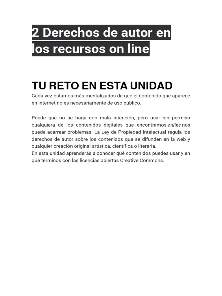 Derechos de Autor y Licencias Online | PDF | Derechos de autor ...