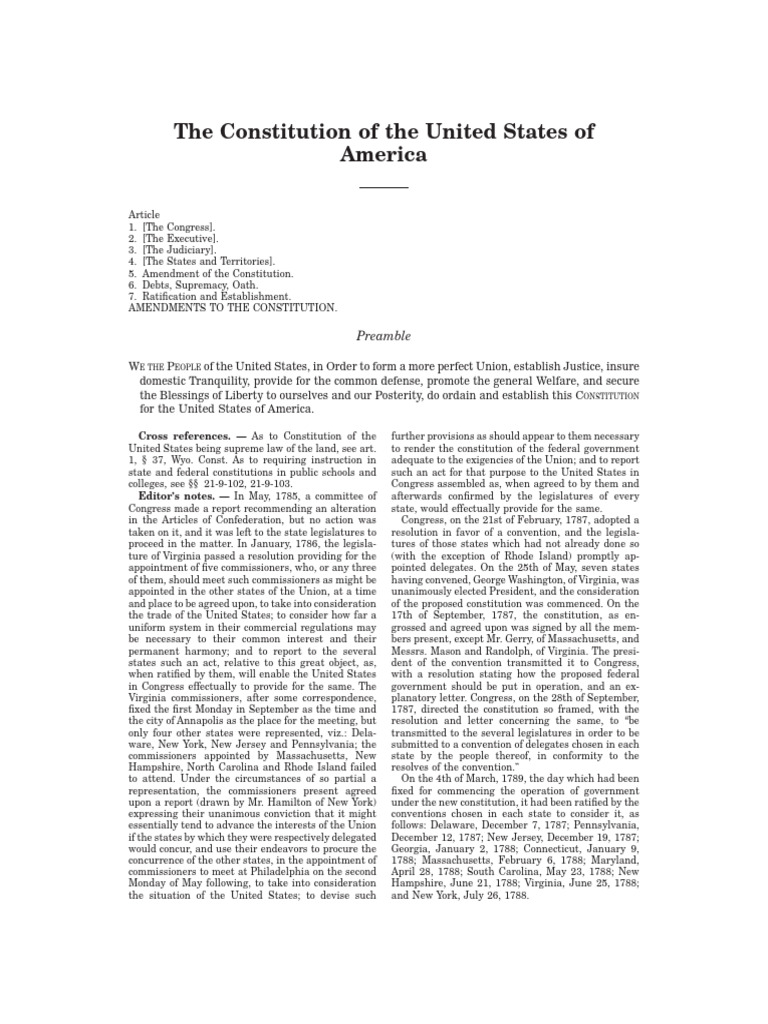 U.S. Constitution Overview and Articles | PDF | U.S. State | American ...