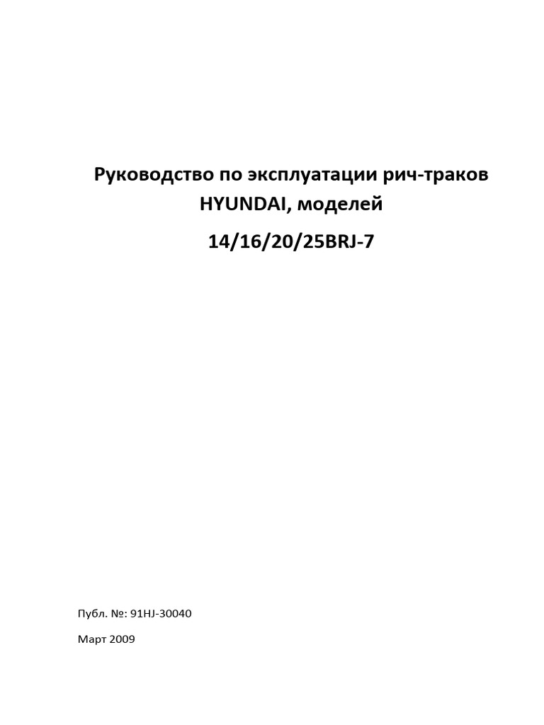 Hyundai 14brj 7 Pdf Forklift Elevator 
