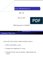 MAT 104 General Mathematics III