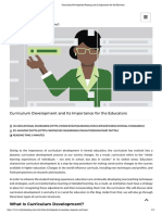 Curriculum Development Planning and Its Importance For The Educators