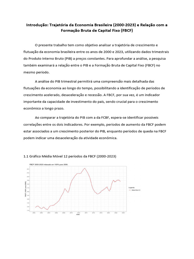 Economia Brasileira: PIB e FBCF (2000-2023) | PDF | Economia ...