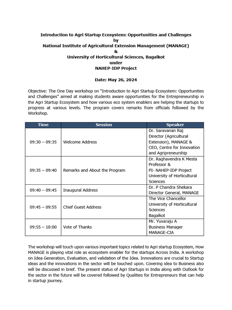 Updated EDP Schedule for UHS on 26052024 PDF Startup Company
