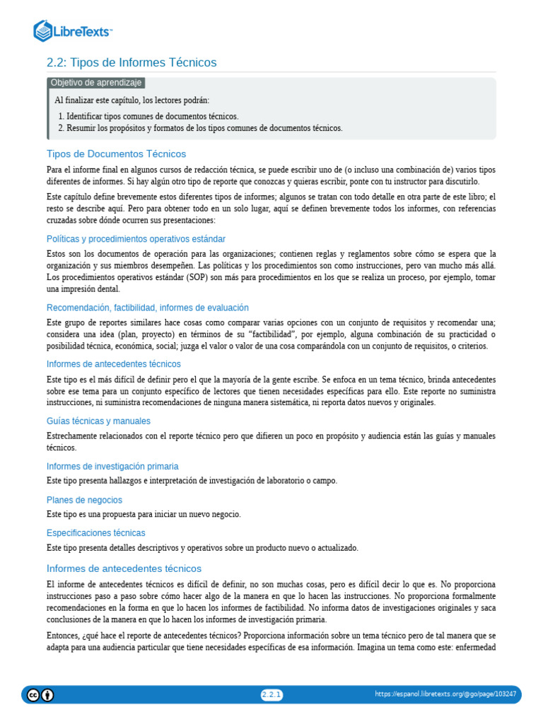 Tipos de Informes Técnicos Esenciales | PDF | Información | Experimentar