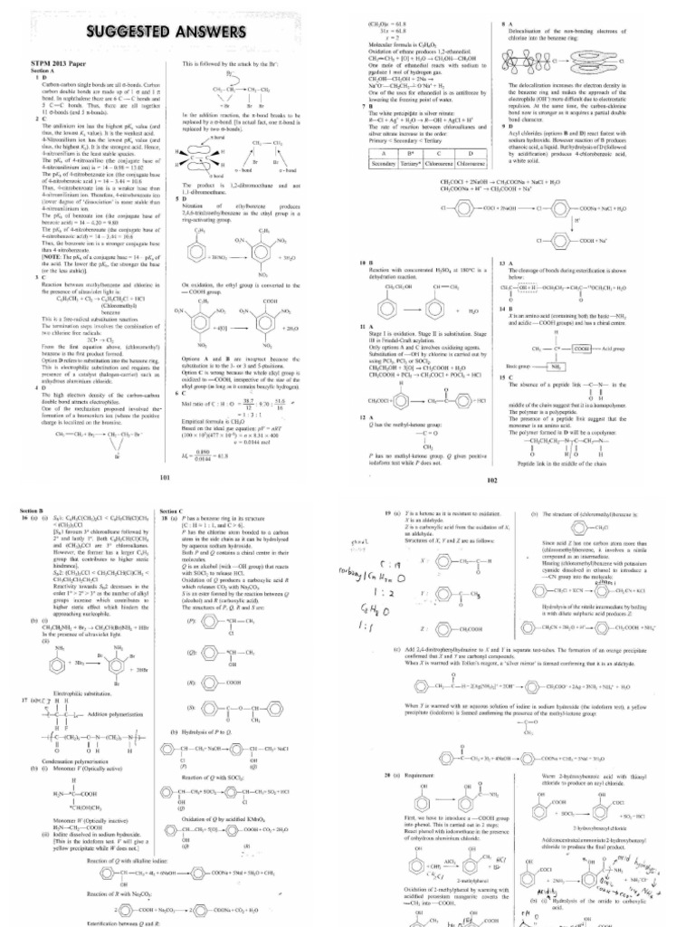 Chemistry Sem 3 Actual Question Answer | PDF