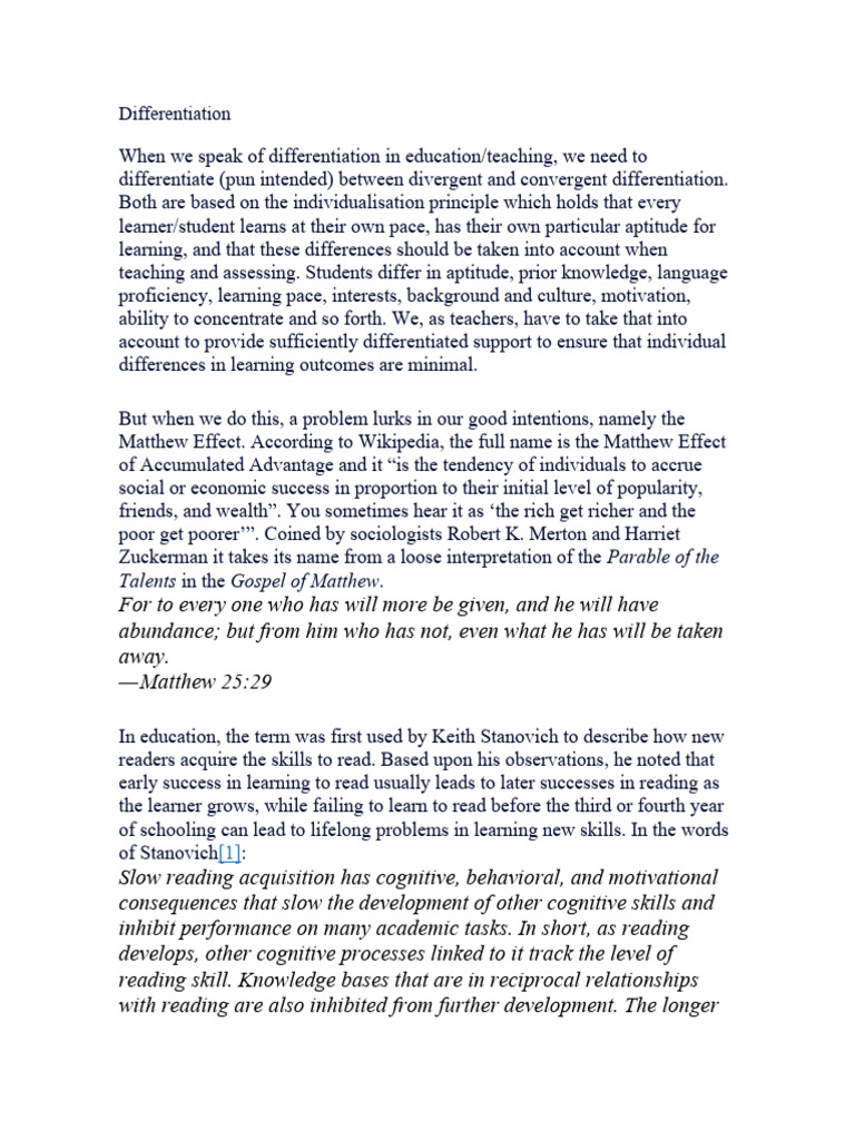 DIFFERENTIATION EDUCATION MEANING visual data 4