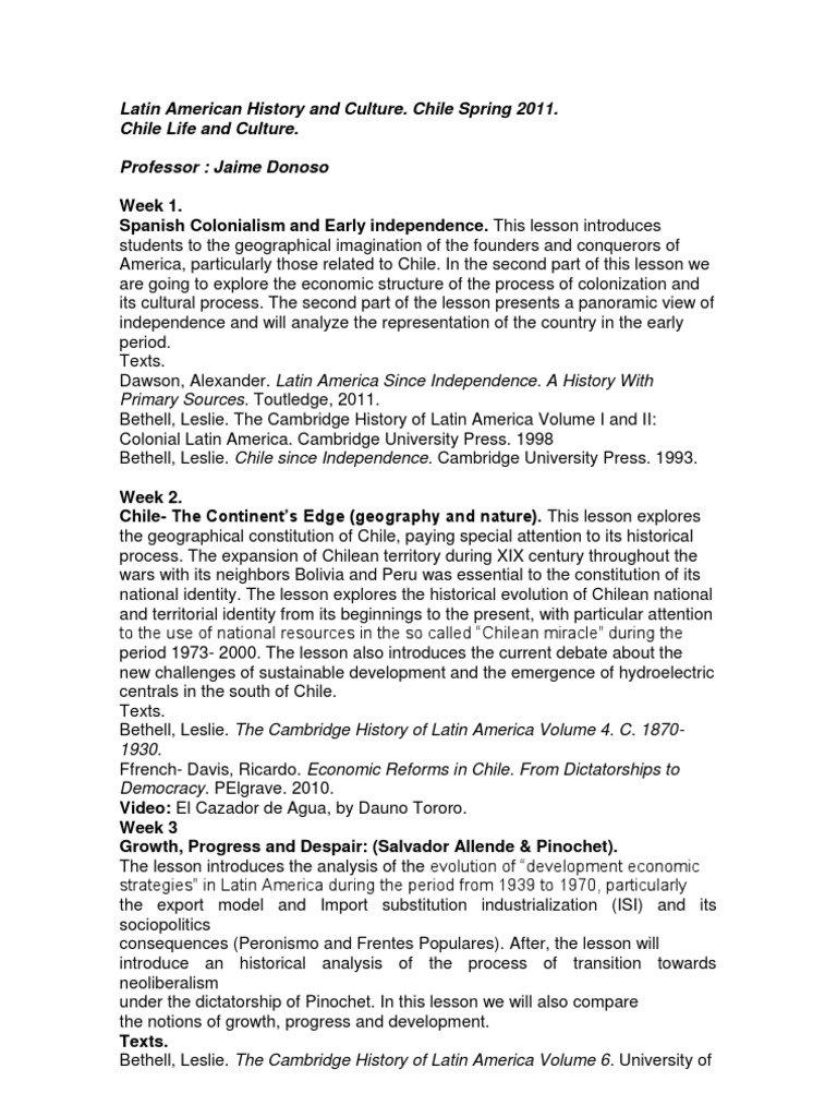 Latin American History and Culture | PDF | Chile | Latin America