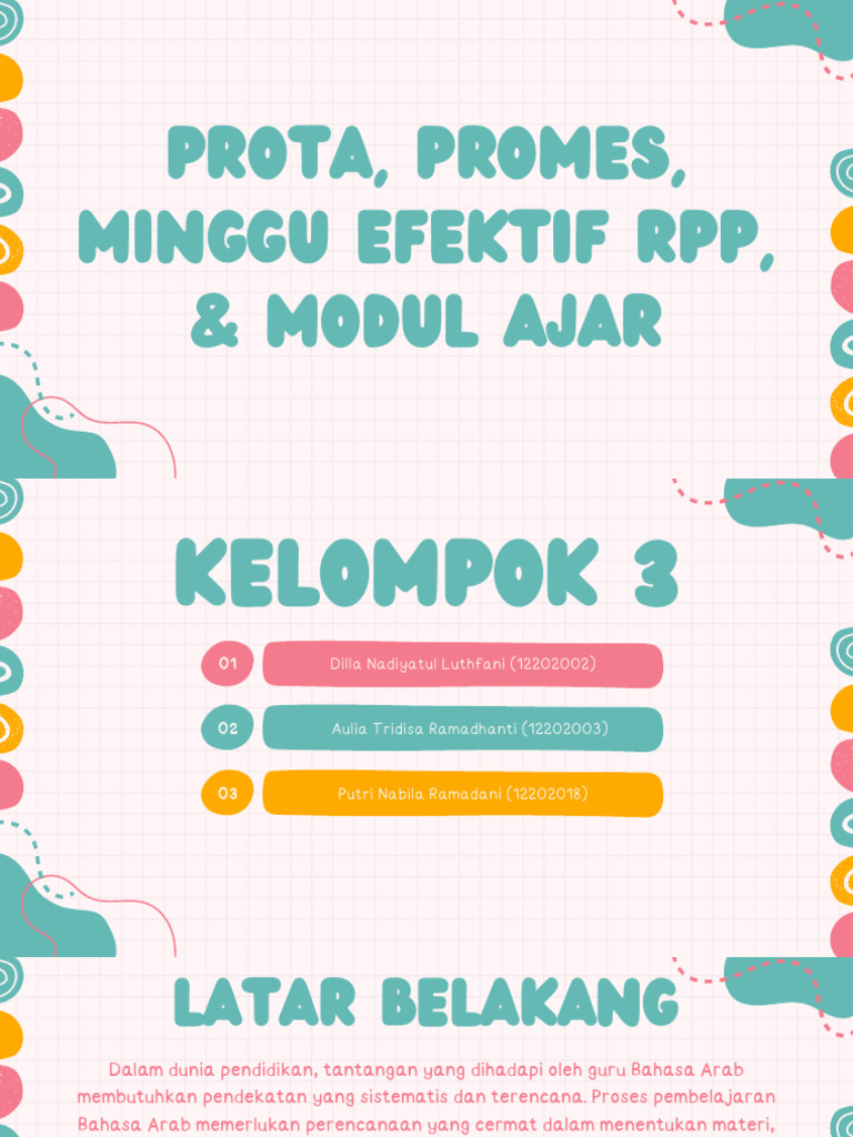 Prota & Promes: Efisiensi Pembelajaran Arab | PDF | Seni