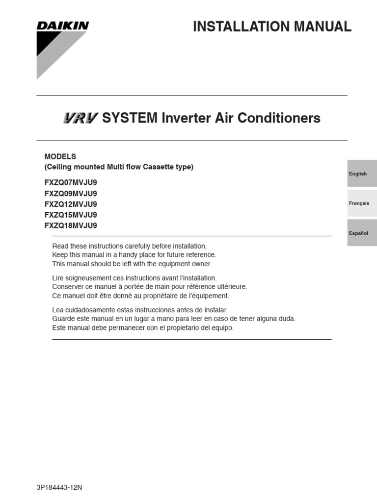 Daikin VRV Installation Manual | PDF | Pipe (Fluid Conveyance) | Nut ...